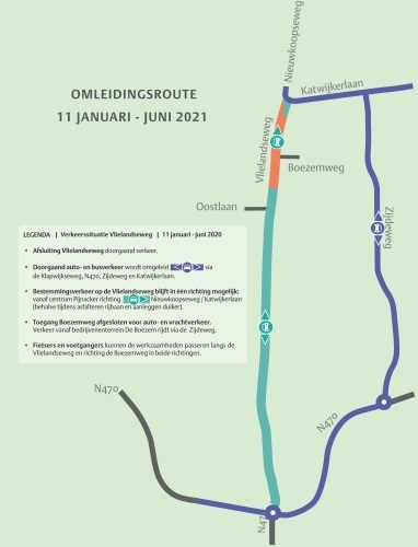 Omleidingsroute afsluiting Vlielandseweg